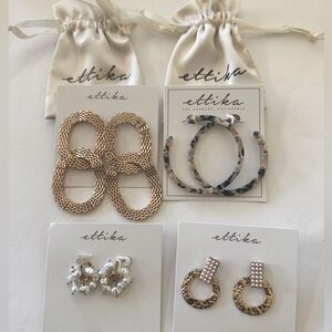 Ettika Bundle Deal Lot Set of 4 Earrings Gift Ready Stocking Stuffer,‎ NWT